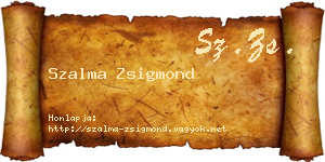Szalma Zsigmond névjegykártya
